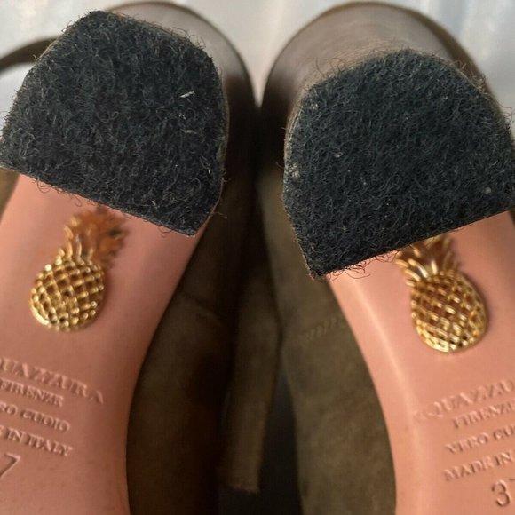 CLAUDIA SCHIFFER X AQUAZZURA HOLLAND SUEDE TIE-UP BOOTIES (SZ 37) (EUC) - Picture 9 of 12